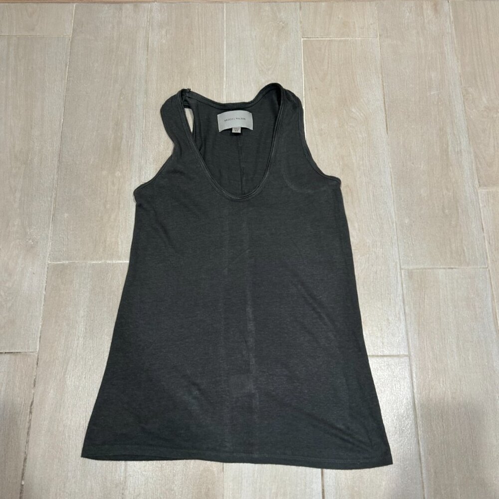 Womens Brochu Walker Green Sleeveless Linen Viscose Tank Top XS